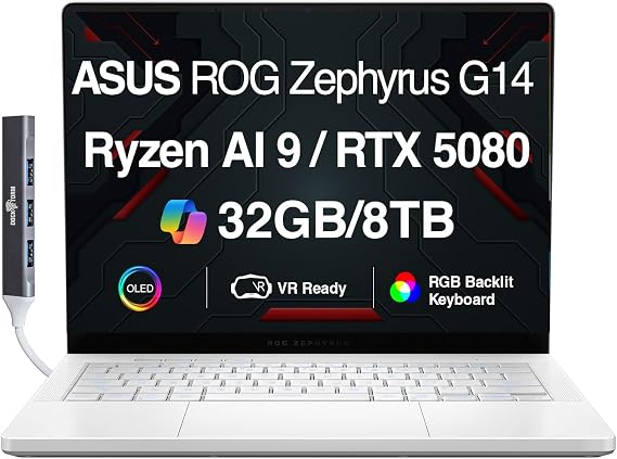 ASUS ROG Zephyrus G14 AI Gaming Laptop 14.0" 120Hz OLED 2.8K Display