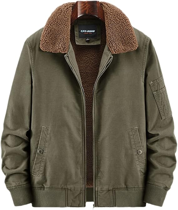 Bomber Jacket Men Fleece Lined Warm Coat Autumn Winter Fashion Clothing Men Jackets Thicken Military Style Plus Size Coats