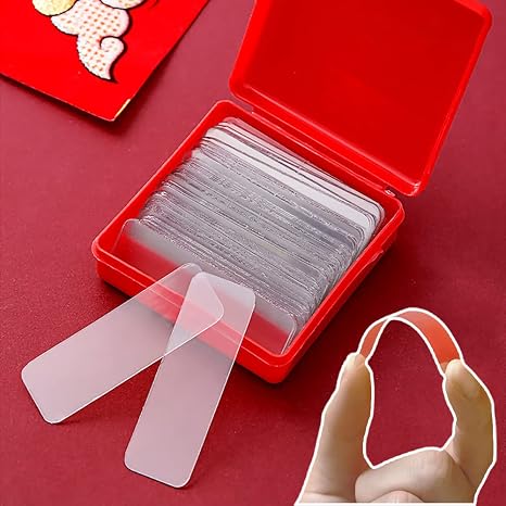 Reusable Multifunctional Double Sided Adhesive Tape,60/120/180PCS Traceless Super Sticky Gel Pads,Sticky Nano Gel Pads Clear,for DIY Craft,Home Office Carpet Rug Couch Cushion Gripping (60PCS)