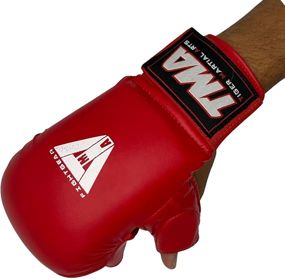 TMA Professional Karate Training Mitts - Karate Gloves with Thumb Elastic/Hook & Loop Closing