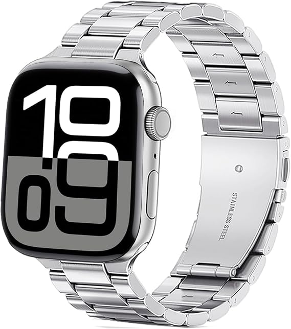Apple Watch Uyumlu Premium Paslanmaz Çelik Metal Bileklik – 38/40/41/42/44/45/46/49 mm – iWatch Series Ultra, 11, 10, 9, 8, 7, 6, 5, 4, 3, SE – Kadın & Erkek
