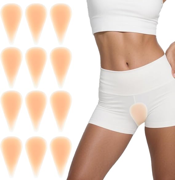 12 Pcs Camels Pads Toes Insert Guard Concealer Seamless Reusable Hider Silicone Anti Camels Cover for Women Girls Yoga Workouts and Beach Surfing