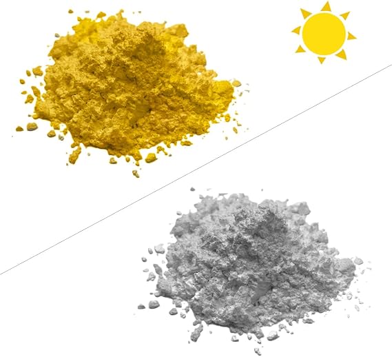 Photochromic Pigment, Color Pigment Activated by Sunlight, UV Solar Activated Pigment, 0.35 oz(10 Grams) (Yellow)