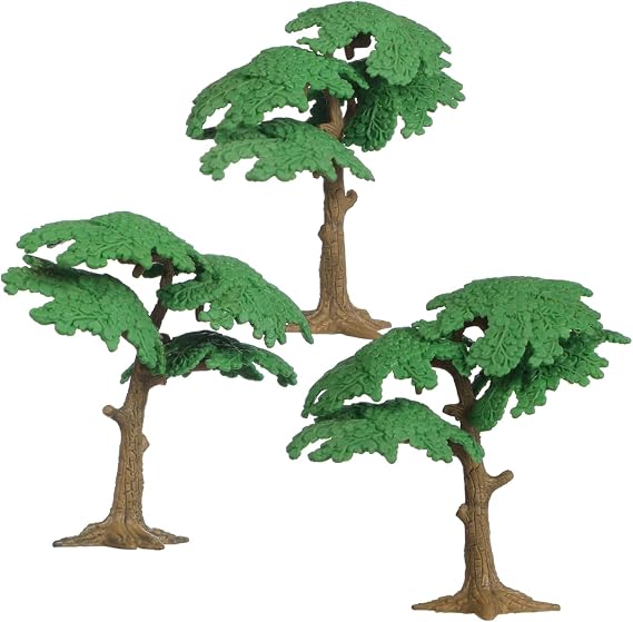 Toddmomy Miniature Landscape Tree Model 3-Pack Pine Cypress Trees for Model Train Layouts Sand Table Diorama Decor Home Office Size S