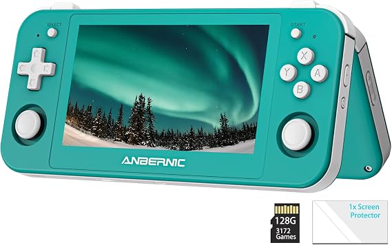 RG505 Handheld Game Console Android 12,Unisoc Tiger T618 Built-in 128G Pre-Loaded 3172 Games,Gyroscope Sensor and 4.95 inch OLED Touch Screen