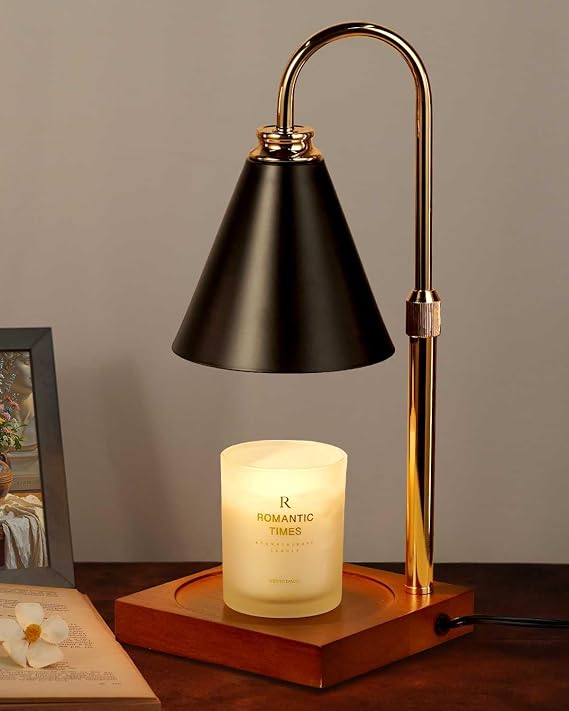 Funistree Candle Warmer Lamp with Timer Dimmable, Birthday Gifts for Women Mom, Adjustable Height Candle Warmer, Christmas Black Candle Lamp Warmer for Jar Candles with 2 Bulbs Home Decor