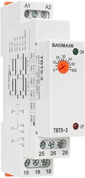 BAOMAIN Dual-Output ON-Delay Time Relay,5A 1C Inst. + 1C Delay,24-240V AC/DC,TBT5-3,0.1s-60s Adjustable Single-Function Timer,DIN Rail Mount for Safety Interlock & Signal Synchronization