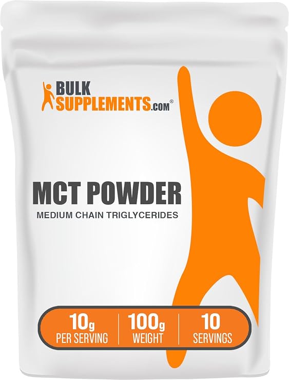 MCT Powder - Medium Chain Triglycerides, from MCT Coconut Oil, MCT Oil Powder - MCT Supplement for Energy - Gluten Free, 10g per Serving, 100g (3.5 oz) (Pack of 1)