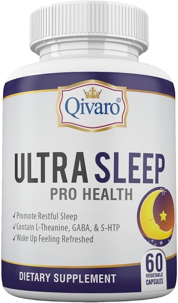 Ultra Sleep Pro Health - Sleep Aid for Adults with L-Theanine, 5-HTP and GABA - Dietary Supplement for Better Sleep Vegan and Non-GMO - Made in USA 60 Capsules