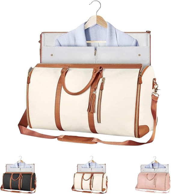 Travel Bag, 2026 Bag Duffle for Travel,Waterproof, Carry On Convertible ,Foldable Clothing Bag (Beige)