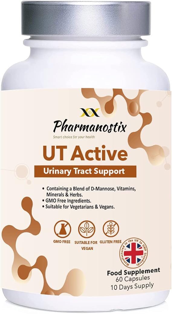 UT Active Urinary Tract Support 60 Capsules - Advanced Blend of D-Mannose &amp; Selected Nutrients to Support Systemic Urinary Health