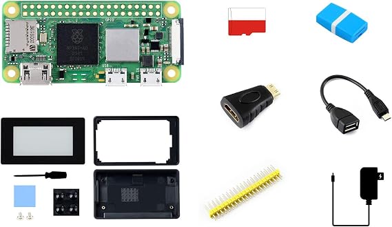 Waveshare Package H Compatible with Raspberry Pi Zero 2 W Bundle with 2.13inch Touch e-Paper HAT(with case) Power Supply 5V/3A Micro Card 16GB Card Reader and So On (8 Items)