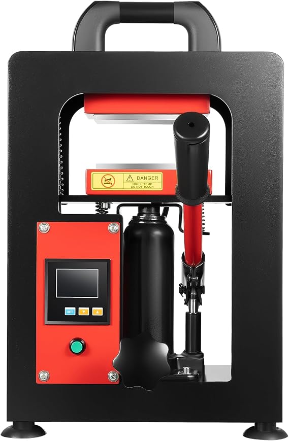 Hydraulic Heat Press Machine, Portable Manual Heat Press Machine with LCD Display and Liftable Handle, Heavy-Duty Heat Press for Oil Extraction, Printed Fabrics (5T)