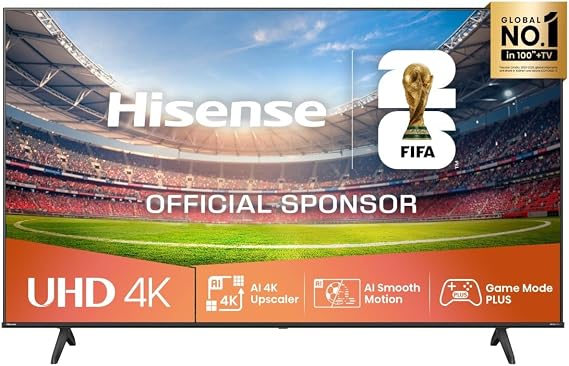 Hisense Smart TV 75 Zoll 4K Ultra HD 2025 75A6Q Smart TV VIDAA U8 Dolby Vision HDR 10 Game Mode Plus Alexa Built-in VIDAA Voice DVB-T2/S2 Tuner HEVC 10 Lativu 4K [Energieklasse E]