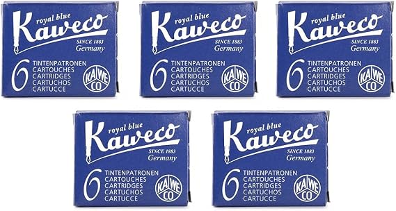 Kaweco Fountain Pen Ink Cartridges short, Royal Blue (Blue), 30 pc.