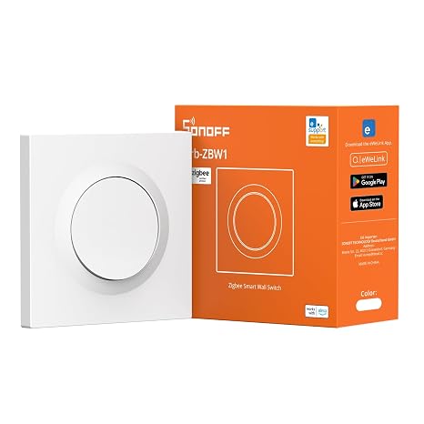 SONOFF Fusion, Orb-ZBW1(ZBMINIR2-E) Zigbee 3.0 Smart Wall Switch, 1-Gang Light Switch, Works with Alexa, Google Home & Home Assistant, Smart Home Automation, 10A Load