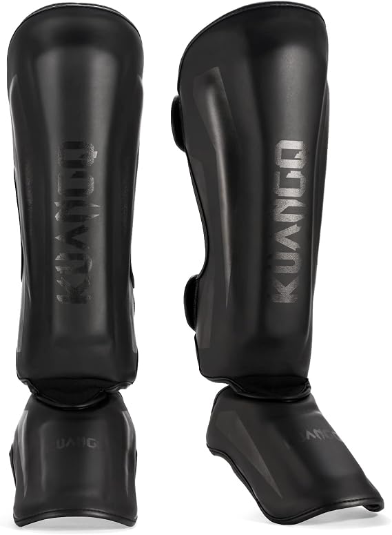 Muay Thai Shin Guards for MMA Sparring, Martial Arts,Kickboxing | Leg Instep Protection Pads, Kickboxing MMA Training, Sparring Gear, Professional MMA Equipment