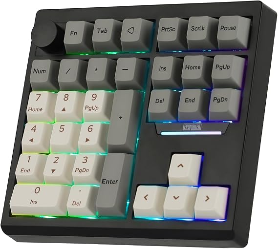 EPOMAKER TH33 Wireless Mechanical Numpad w/Arrow Keys & Knob, BT/2.4G/USB | Hot-Swap Numeric Keypad, RGB Backlit, PBT Keycap, VIA Programmable, Creamy Switch, Gasket Number Pad for PC Laptop Desktop