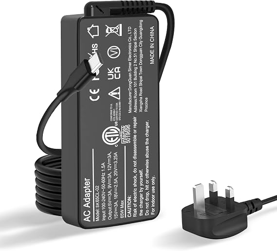 65W USB C Laptop Charger Compatible with Lenovo Thinkpad Chromebook Yoga