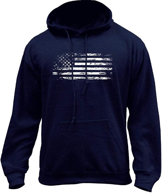 USAMM Distressed American Flag Pullover Hoodie