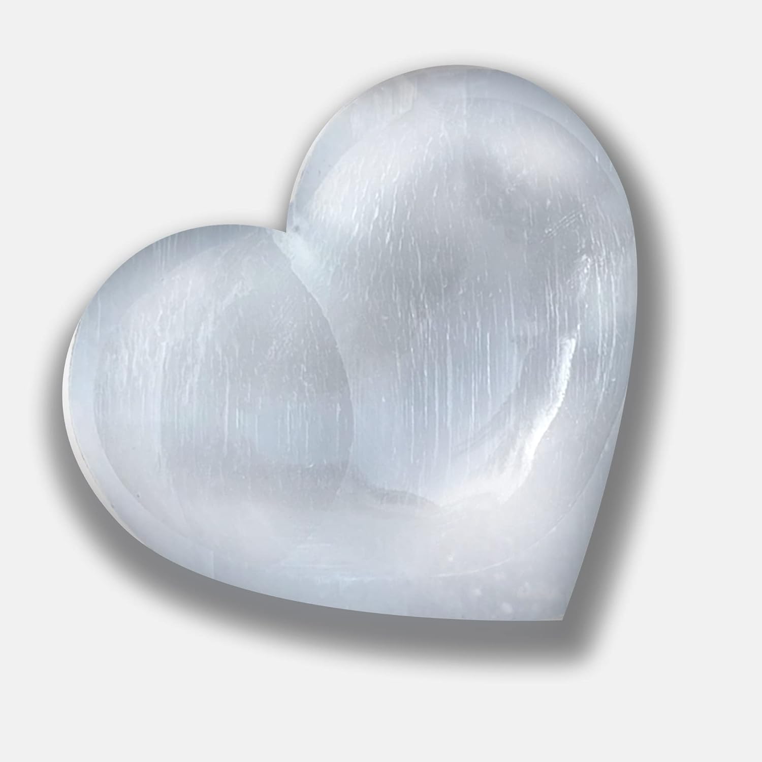 Himalayan Glow Selenite Heart Stone 10cm, Healing & Calming Effects-High Energy SelenitaSatin Spar Love, Used for Home Decor, Cleansing and Meditation