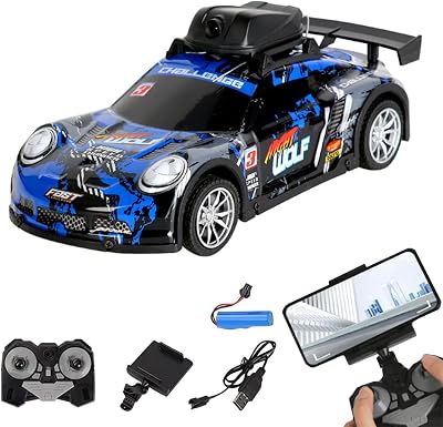 Mini Drift RC Car with Camera & LED Lights, 4CH Electric Racing Sports Cars 2.4Ghz Remote Control Vehicle Model Gift for Adults Hobby Beginners RTR Version