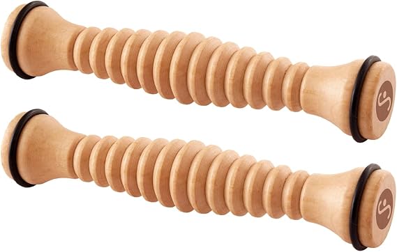 Body Back Wooden Foot Roller - Wood Therapy Massage Tool For Plain Relief | Wooden Cellulite Massage Tool, Full Body Massage Roller, Foot Massager For Plantar Fasciitis, Stress Relief, Relaxation 2Pack