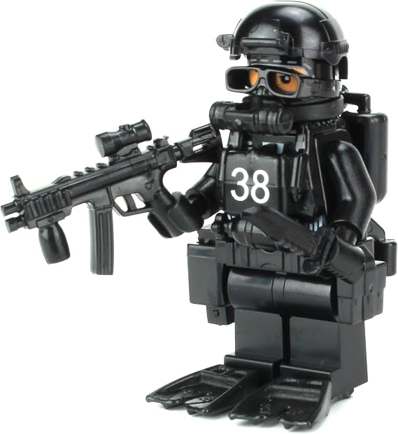 Battle Brick 1.6 Inches Tall Navy Seal Special Forces Diver Collectible Custom Minifigure | Genuine Military Minifig | Packaged in the USA | Great Gift for Ages Teen to Adult AFOL