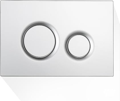 Dual Flush Actuator Plate for Wall Hung Toilets, Compatible with TOTO TYT930MS, Durable Plastic, Space-Saving Design, Easy Installation - Toilet Parts Flush Valve, Matte Silver