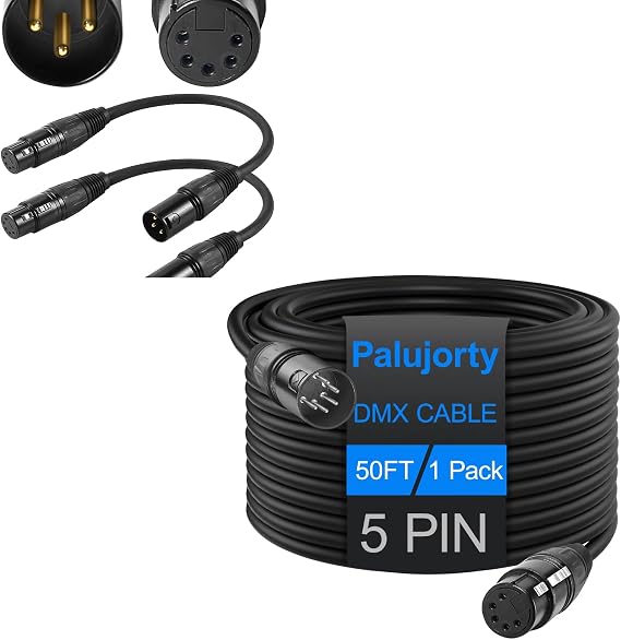DMX Adapter 5F3M and 5 Pin 50 FT