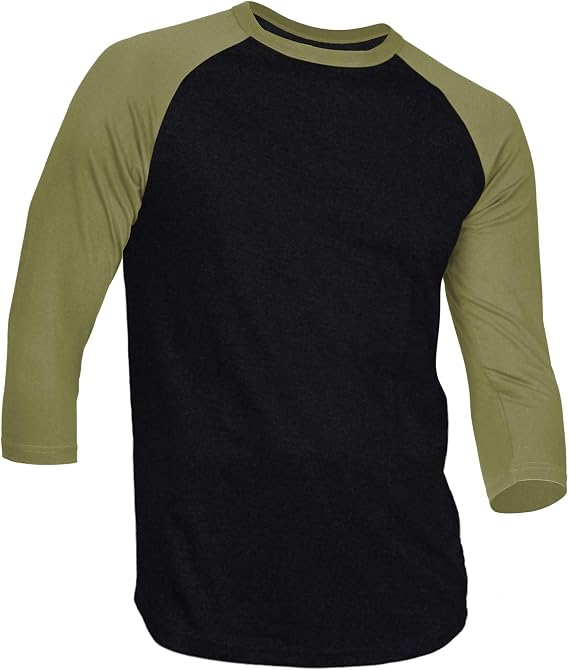 DREAM USA Men's Casual 3/4 Sleeve Baseball Tshirt Raglan Jersey Shirt
