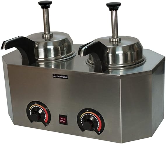 Paragon Pro-Deluxe 2029C Dual Heated Pump Warmer for Professional Concessionaires Requiring Commercial Quality & Construction. Accommodates #10 Can, Stainless Steel