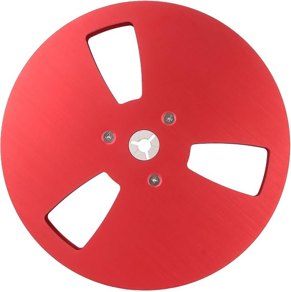 Take Up Reel, 7 x 1/4 Empty Small Hub With 3 Holes, Aluminum Alloy Universal Open Audio Takeup for Recording Nab (Red)