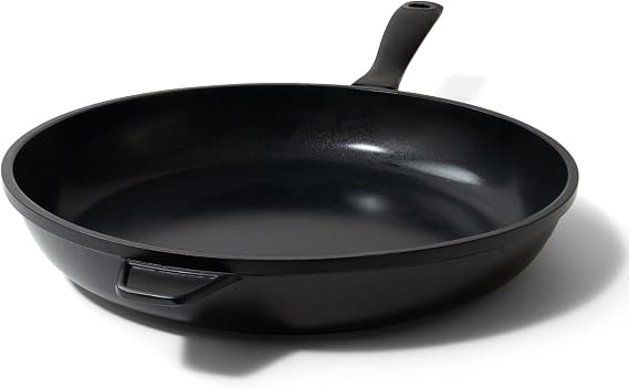 Alva Energy 12.6" Extra-Large Ceramic Coated Aluminum Nonstick Frying Pan | 12.6-inch cast aluminum, multi-layer ceramic coating, stay-cool handle. Works on gas, electric & induction.