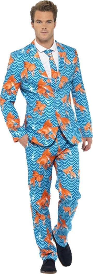 Smiffy's Men's Goldfish Suit Blue with Jacket Trousers and Tie