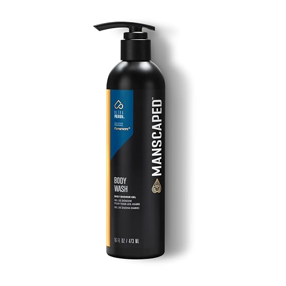 MANSCAPED Mens UltraPremium Persevere Body Wash, Luxurious Clean Formula Infused with Aloe Vera and Sea Salt, Refreshing and Nourishing Daily Shower Gel for Hydrating Skin, (16 oz)
