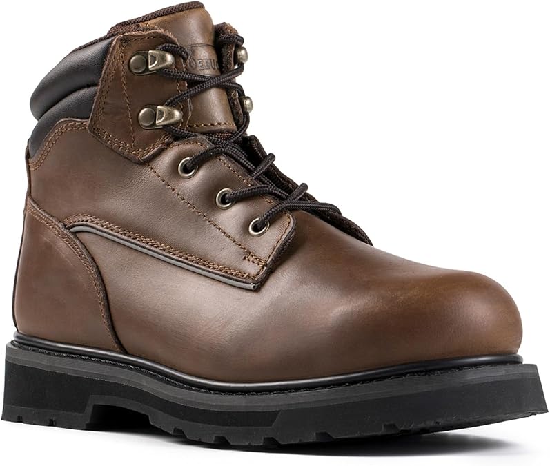 Men's 6" Steel Toe Work Boots, Slip & Oil Resistant