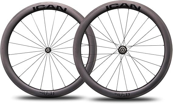ICAN Alpha 40/50/55 Pro 1421g/1502g/1521g Carbon Road Bike Wheelset 700C Rim Brake Clincher Tubeless Ready