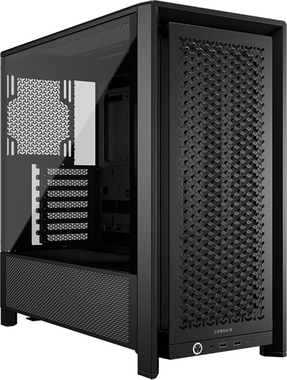 CORSAIR 4000D Frame Modular Mid-Tower ATX PC Case High Airflow, InfiniRailTM Fan Mounting System, Dual 360mm Radiator Support, ASUS BTF, MSI Project Zero, Gigabyte Project Stealth Black
