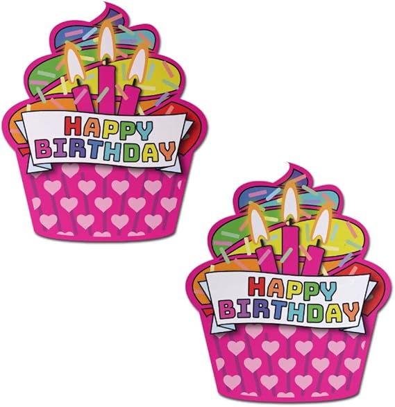 PASTEASE Birthday Pasties - Nipple Covers for Festivals, Raves, Lingerie - Celebrate With This Party Outfit Accessory