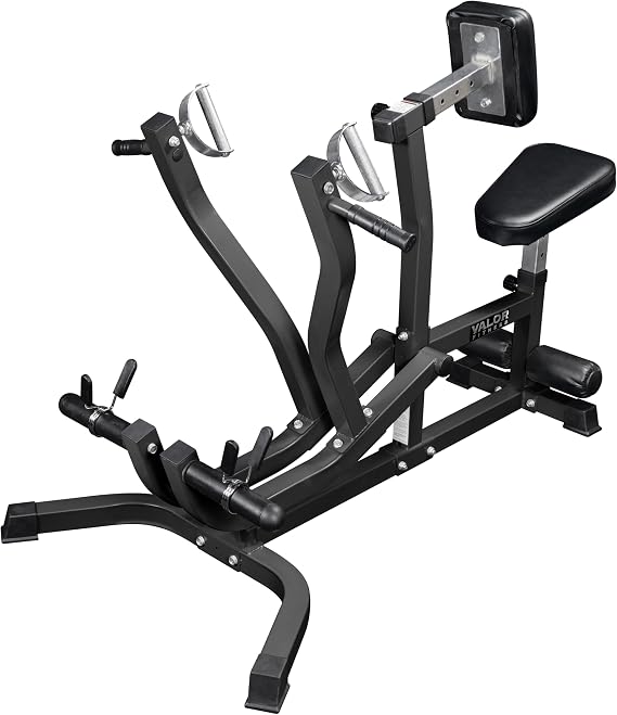 Valor Fitness Seated Row Machine Plate Loaded with Converging Arms & Multi-Grip Handles, 400 lb Capacity, 2" Plate Adapters for Back & Chest Strength Training Home Gym Equipment