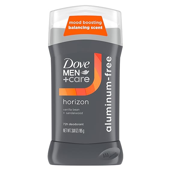 DOVE MEN + CARE AluminumFree Deodorant Stick for Men, Vanilla Bean & Sandal Wood Mood Boosting Scent, 72HR Odor Protection, 3 oz