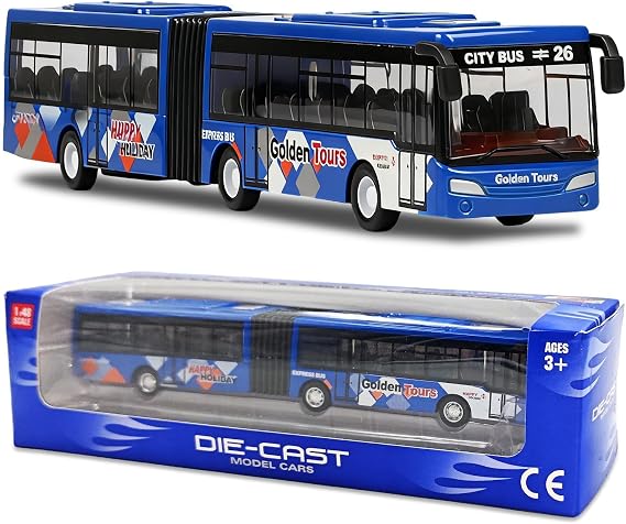 Bus Car, Bus Model Car Pull Back City Cars Trucks Vehicles BusmodelCar Play Vehicles CityBuses Vehicle Die-cast City Buses Cars Model Pull Back Vehicle Gift for Birthday (Blue)