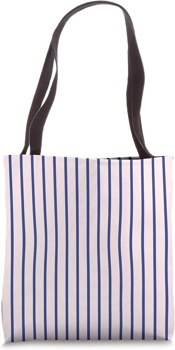 Cute Pink and Blue Striped Aesthetic Minimal Vertical Lines Tote Bag