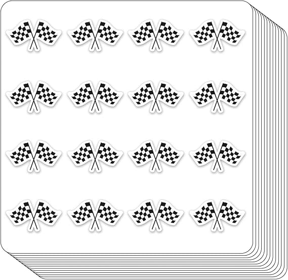 Racing Checkered Flags Planner Stickers, 0.5in Monthly Scrapbooking Kids DIY Arts 208-Pack