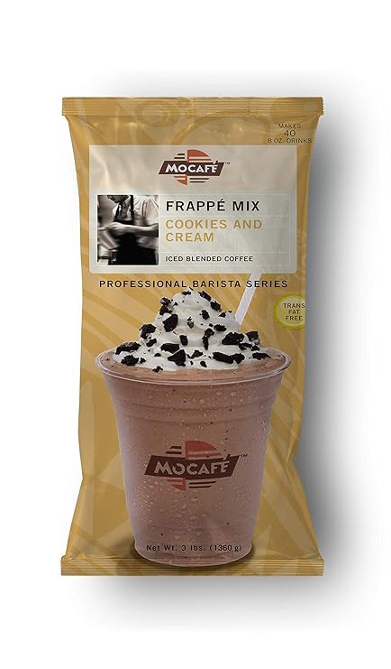 MOCAFE Cookies and Cream Blended Iced Coffee Mix, Premium Instant Frappe Powder, 3lb bag
