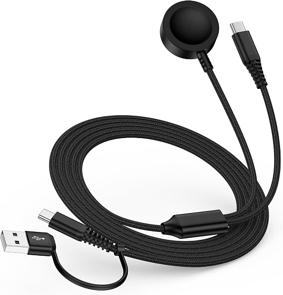 Samsung Galaxy Watch Ultra Charger Cable Phone and Watch Fast Charging Cord | 2 in 2 Samsung Phone and Watch Magnetic Wireless Charger for Galaxy Watch8 Classic/8/7/FE/6Classic/6/5/5Pro/4/3, S26Ultra A17