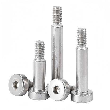 NACX M5 Hex Socket Shoulder Bolts, 6mm Shoulder Dia 8mm Shoulder Length, 304 Stainless Steel, 12Pcs, Silver, C935-939