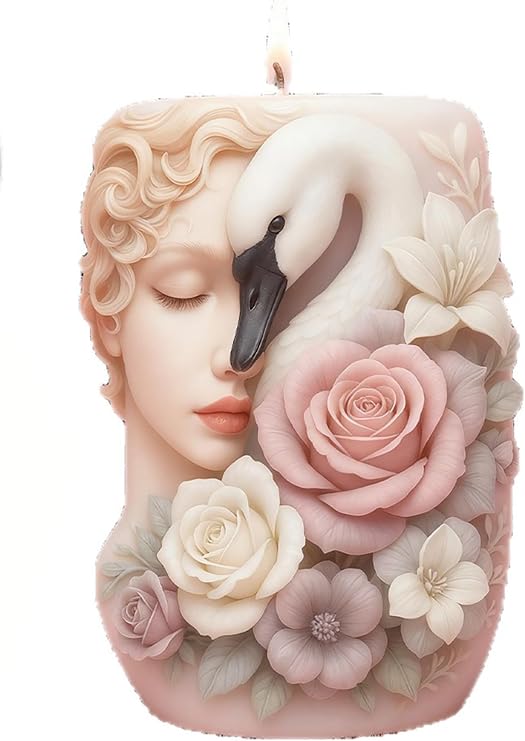 Swan Flower Mold - Cylinder Molds Silicone Wave Spiral Candle Mold - Silicone Resin Casting Molds for Candle & Resin & Soap Craft Supplies