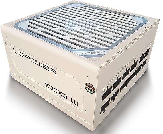 LC-POWER 1000w PC Power Supply Full Modular 80 Plus Gold 135 mm Fan Ultra-Low Noise Digital PC PSU, ATX 3.1 & PCIe 5.1 GPU Support, Gaming Intelligence, Sleeved Cable - LC1000MW V3.1